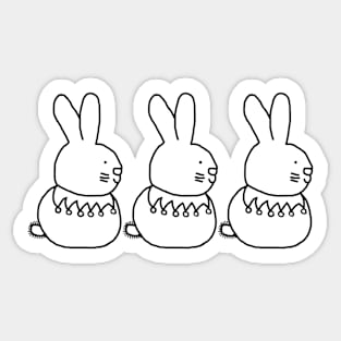 Three Bunnies Outline Sticker